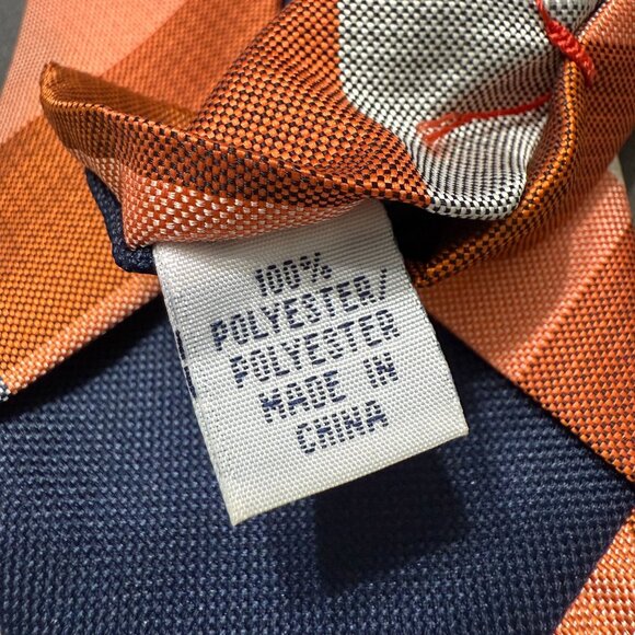 NWOT Izod Orange Blue Plaid Necktie 3 x 57" Stripes Mens Tie Gators Auburn UVA - Picture 5 of 10